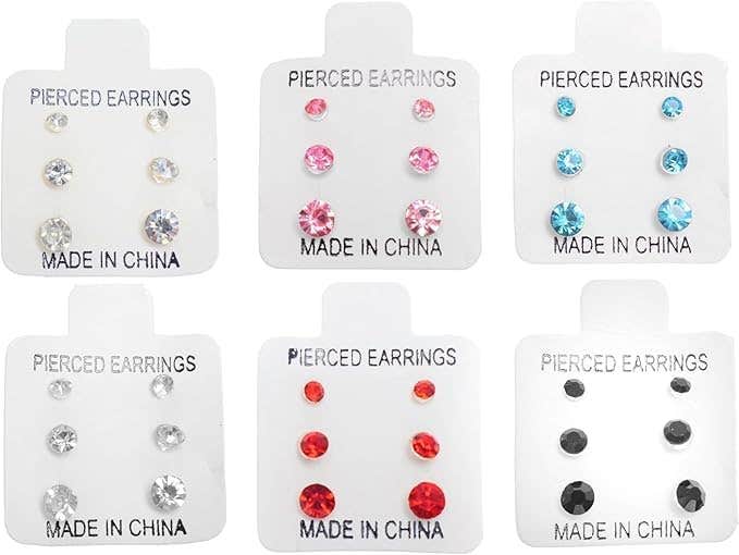 Girls Earrings with Box 36 Pairs Hypoallergenic Stud Earrings Multi Designs PVC Ear Sizes Earrings Gift for Women Girls Multicolor