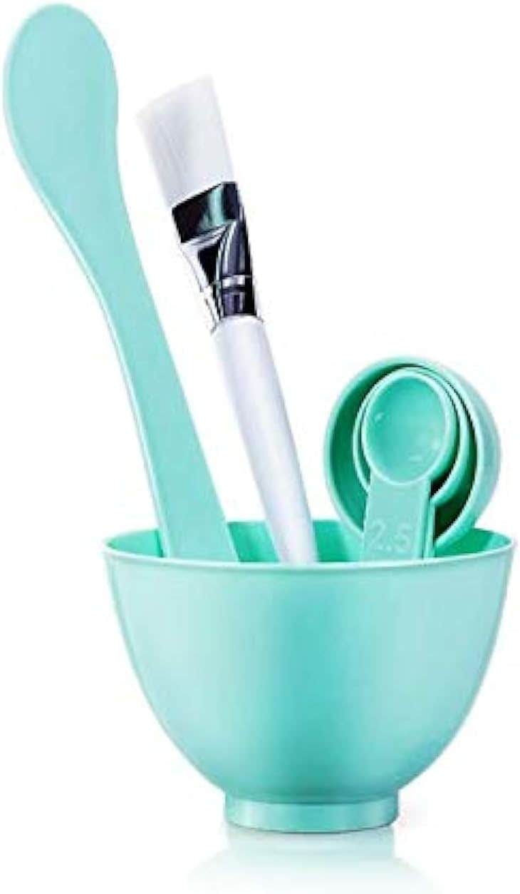 Mask Bowl Set Six-piece Mask Brush Bar DIY Mask Beauty Tools- Green
