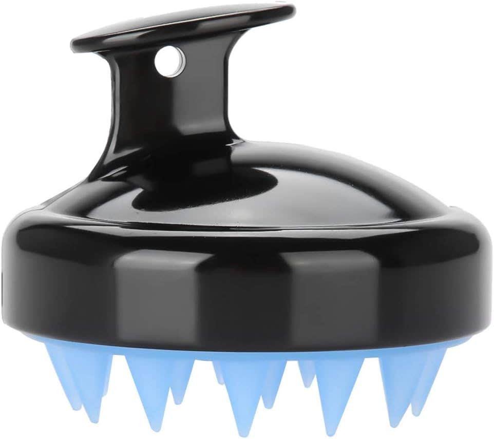 Silicone and ABS Scalp Scrubber 5 Colors Scalp Brush, Hair Scrubber, Massager Brush Comb for Shower Bathing Massager Bathing your Dogs or Cats(black)