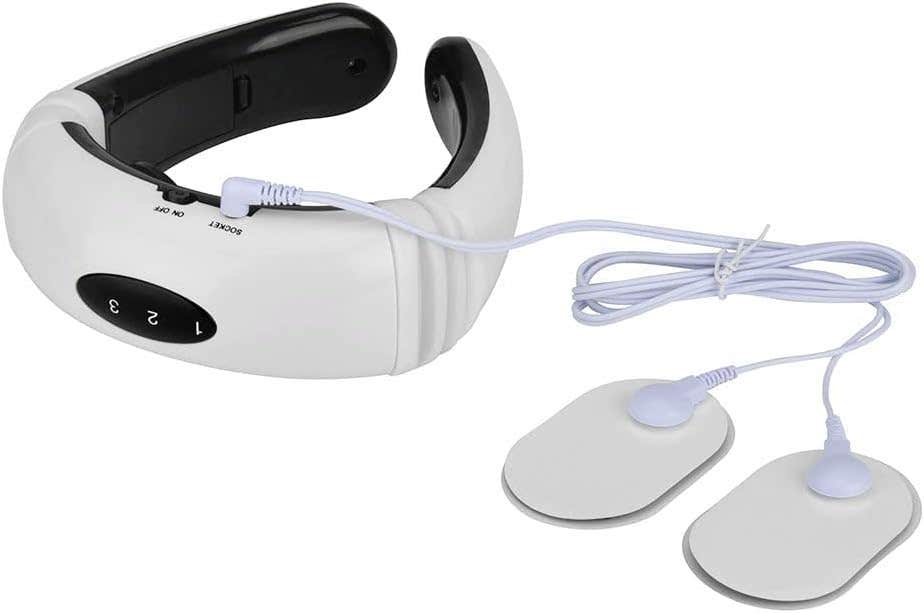 Adjustable Smart Electric Neck Massager with Magnetic Therapy - White