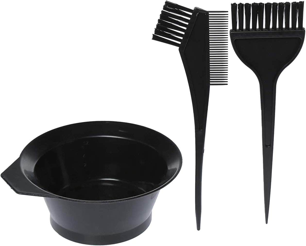 HAADI Hair Dye Set - Colouring Tint Tool Brush Kit and Bleach Mixing Bowl Set Double Sided Coloring Comb, Hair Dyeing Applicator (Black)