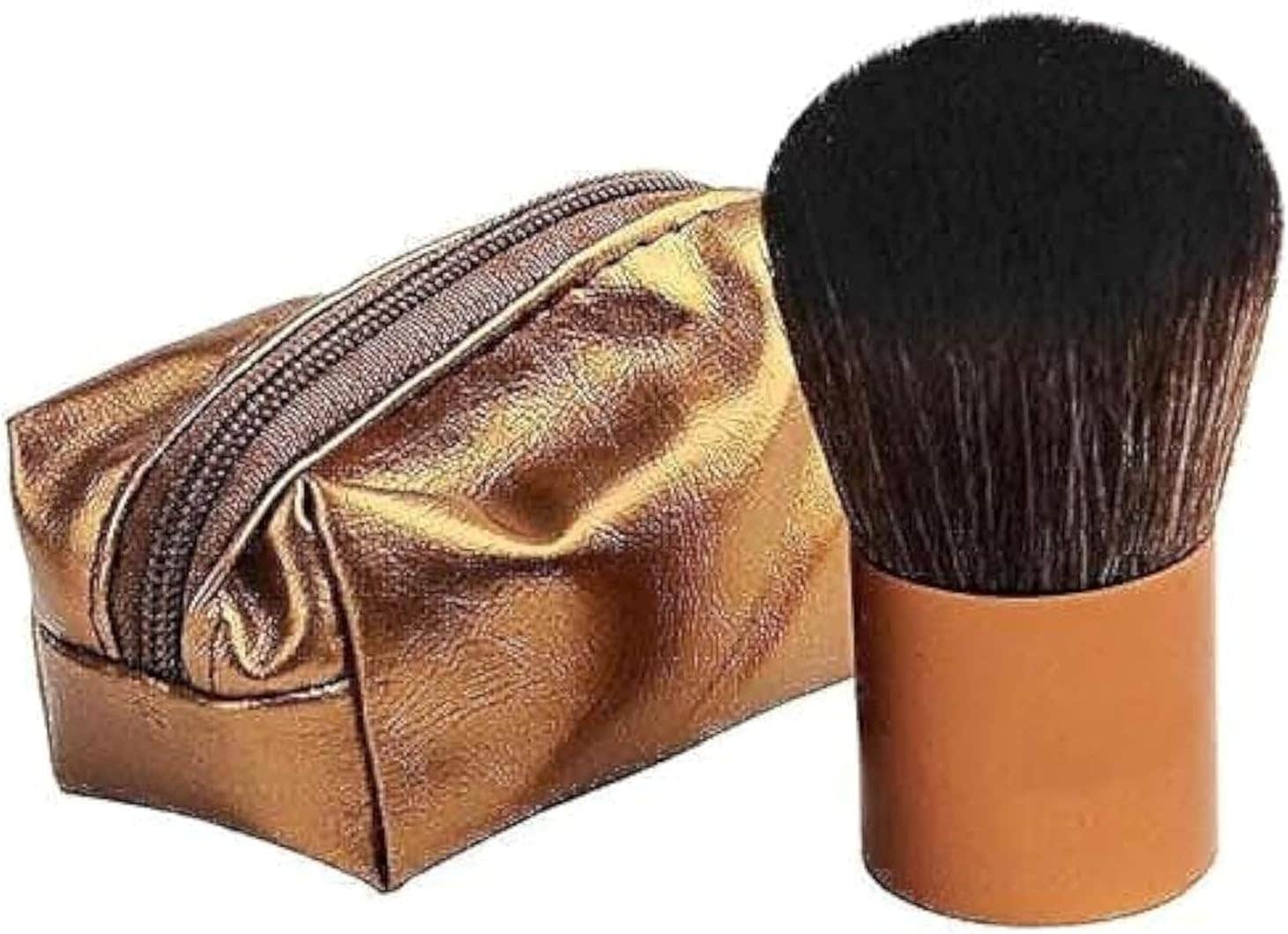 Blush Brush with Leather Pouch (Copper)