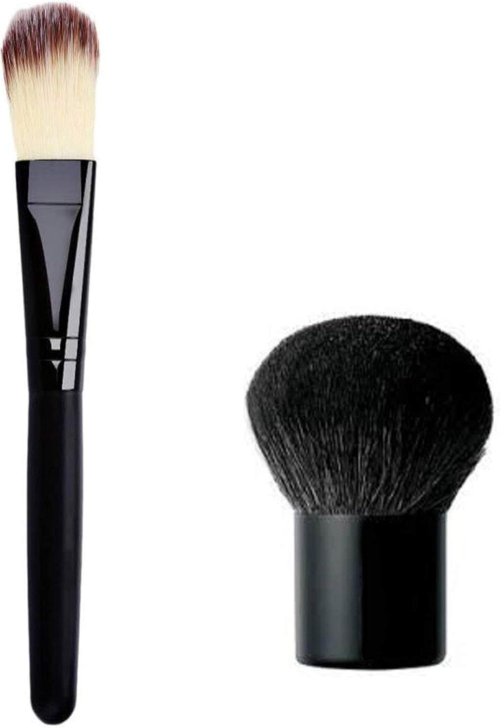 2 Pcs Concealer Powder Liquid Foundation And blush brush Make up Brush Black