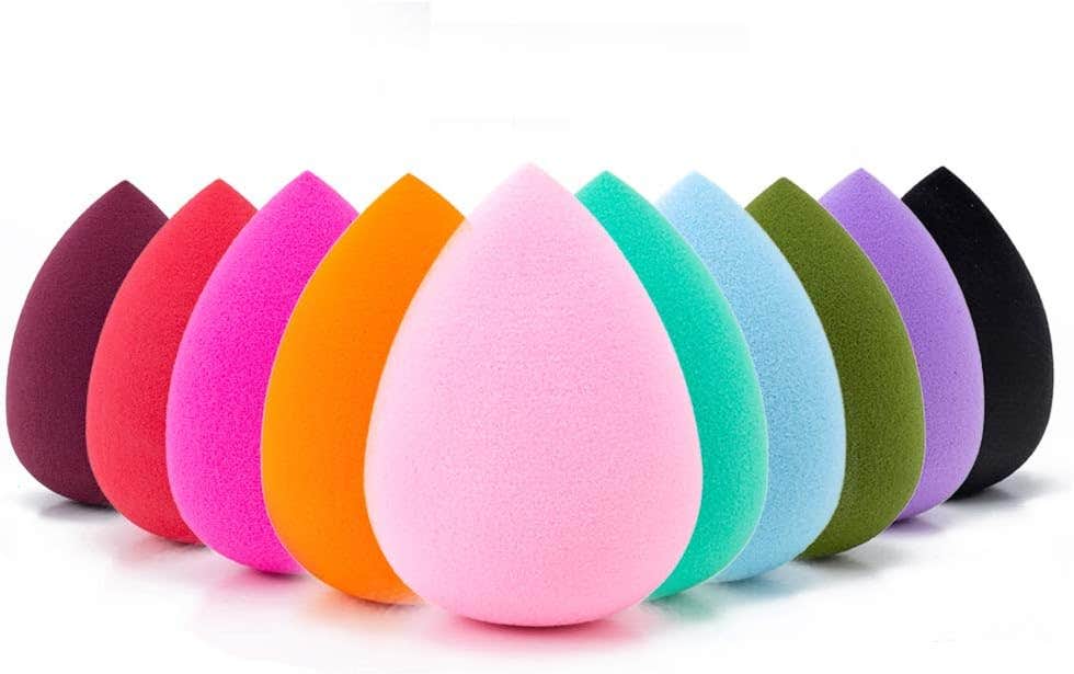 AJOKE 10 Pcs Perfect Makeup Sponge Set Blender, Beauty Sponge Makeup Blender Flawless for Liquid,Multi-colored Makeup Sponges