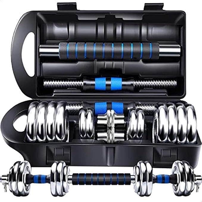 Dumbbell Set With Connecting Rod 30 Kg-1-420- Red