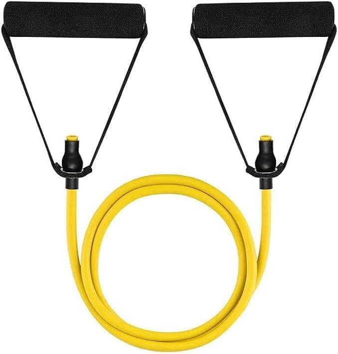 Generic Yoga Pull Rope Elastic Band with Handles - 5 Levels, Yellow - Home Strength Training