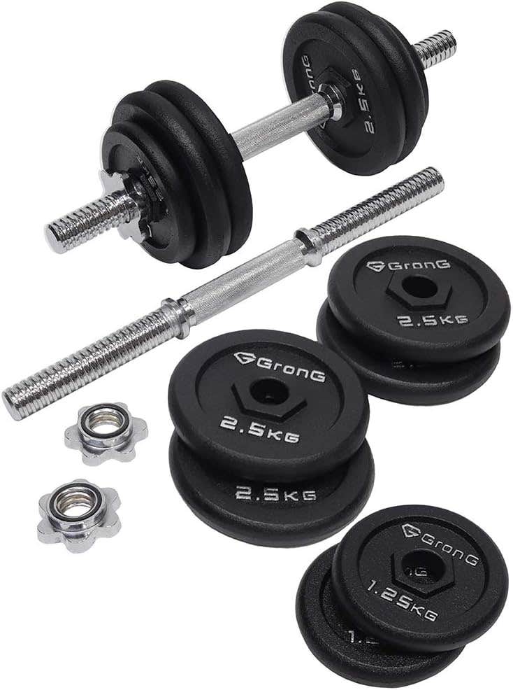 GronG Iron Dumbbell Set, Plate, Shaft, Weight Changeable
