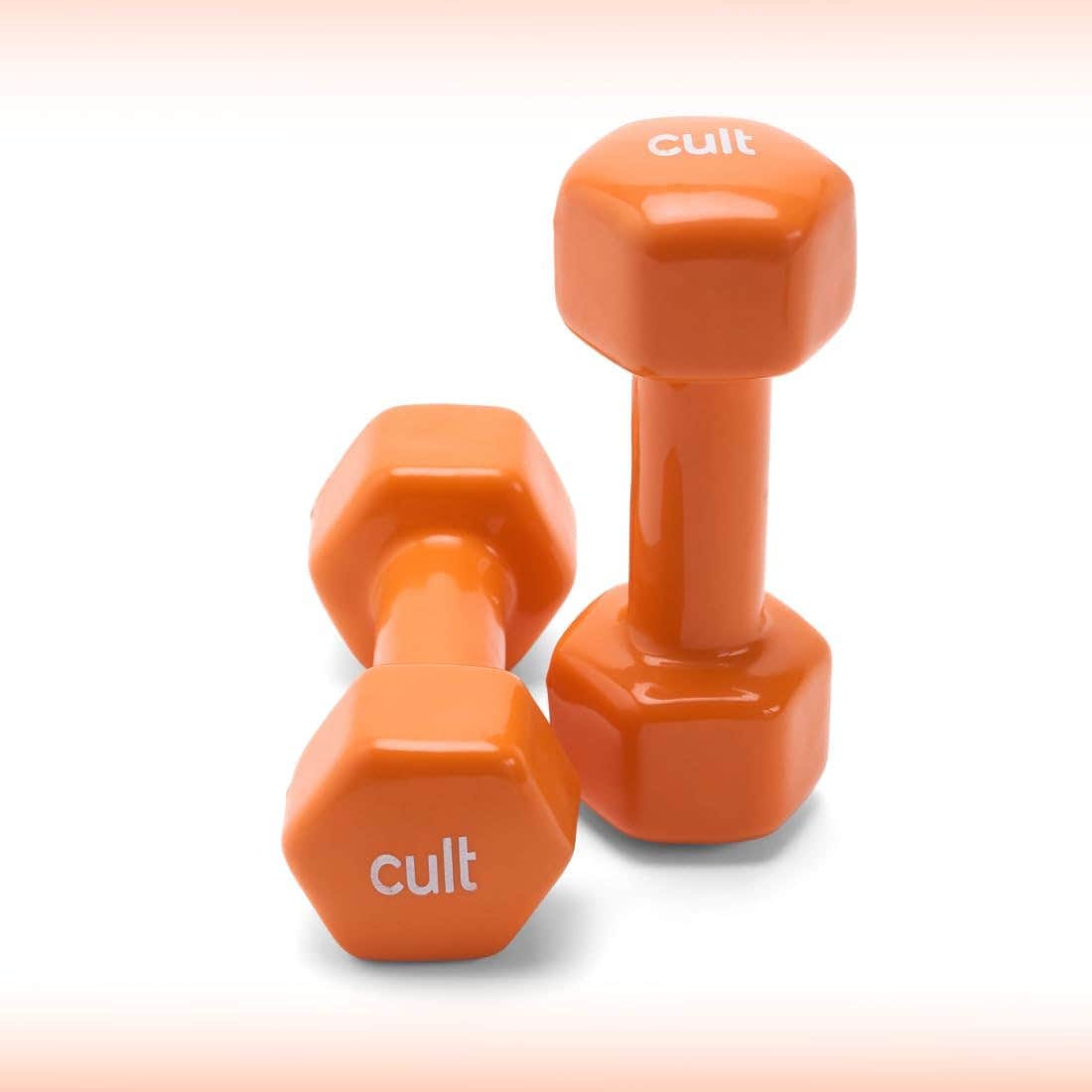Cult Vinyl Dumbbell Ideal for Home Workout Strength Training for Men & Women Pack of 2 Fixed Weight Dumbbell (3 kg) Orange