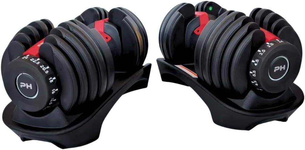 Adjustable Dumbbell Set - Space Saving Dumbbell Set with 15-17 Weight Settings for Home Gym, Body Training, Fitness, Weightlifting & Workout (2 PCS)