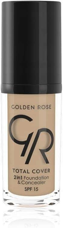 Golden Rose Total Cover Foundation & Concealer N.6 Taupe - Full Coverage, Oil-Free Formula