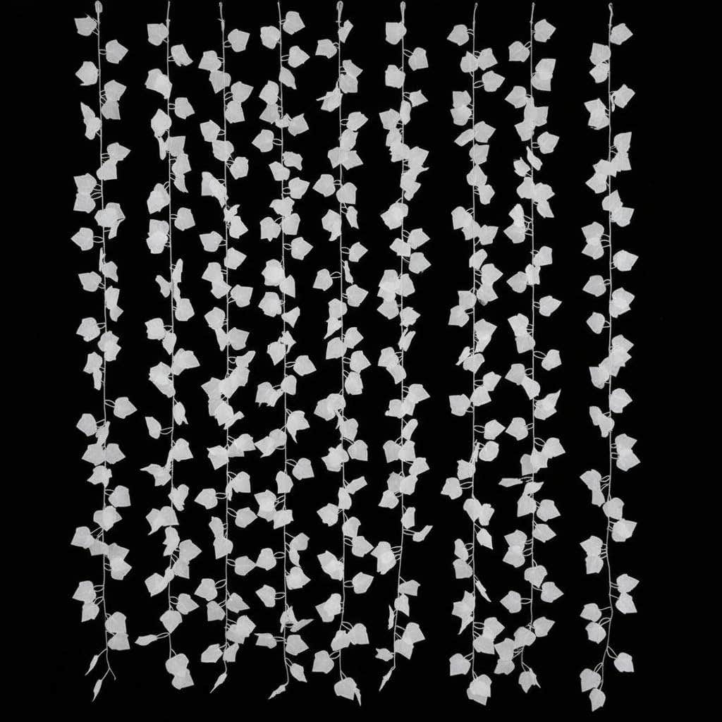 Generic White Plastic Vine Leaves Decor for Home Office Wedding, Pack of 12