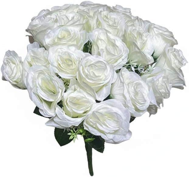 "Premium Artificial Rose Bouquet - Set of 24 Roses, 40cm Tall - Home, Office, Wedding Decor"