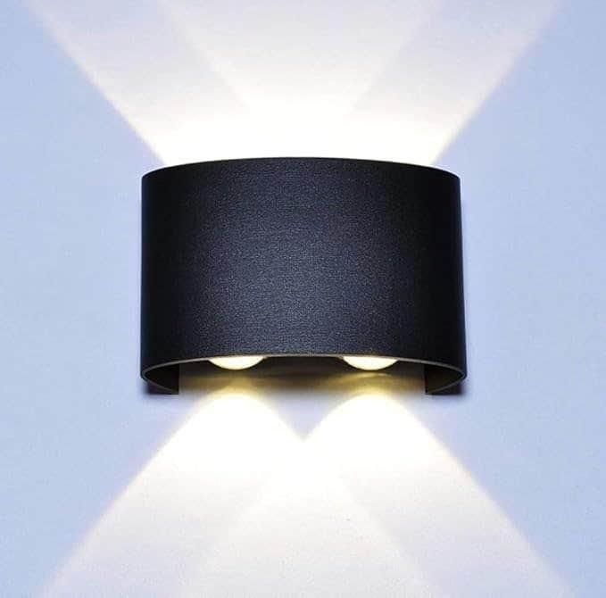 Generic Black LED Up Down Wall Lamp - Waterproof Outdoor/Indoor Light by Light Square