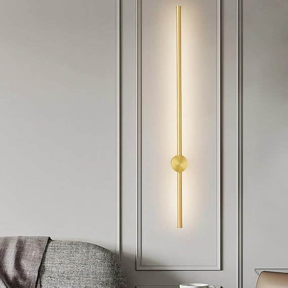 Modern LED Wall Lighting Unit, 60 cm Warm White & Gold - Energy-Efficient