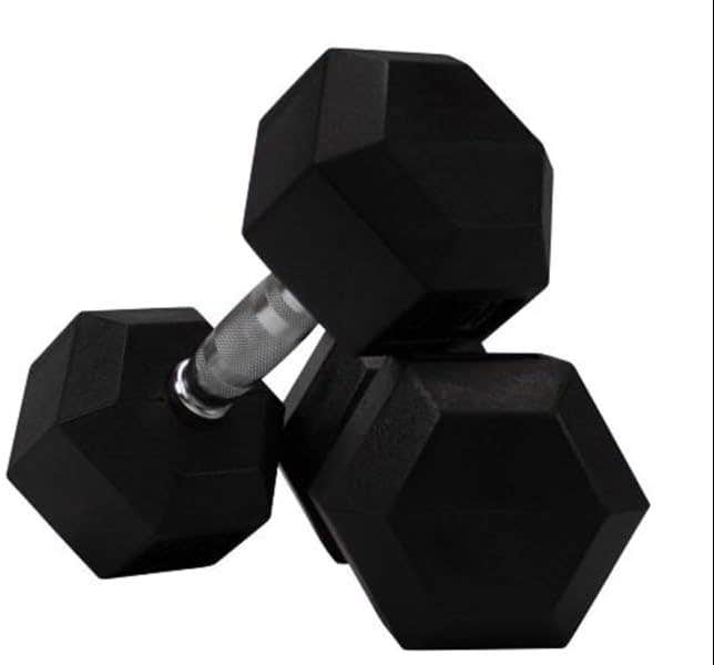 Dumbbell 30kg Hexagonal, Black Metal, 60x30 cm