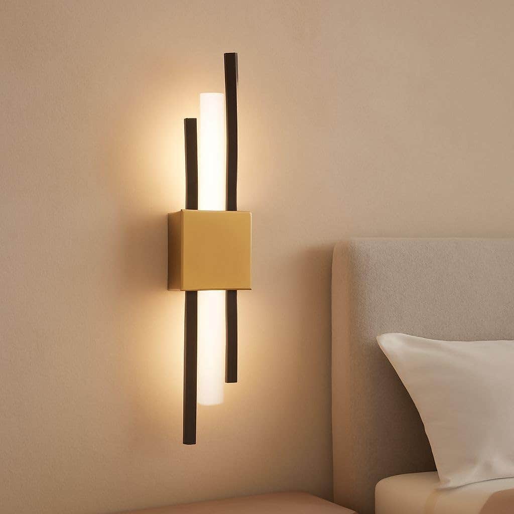 Modern Black & Gold LED Wall Sconce Light for Bathroom and Vanity