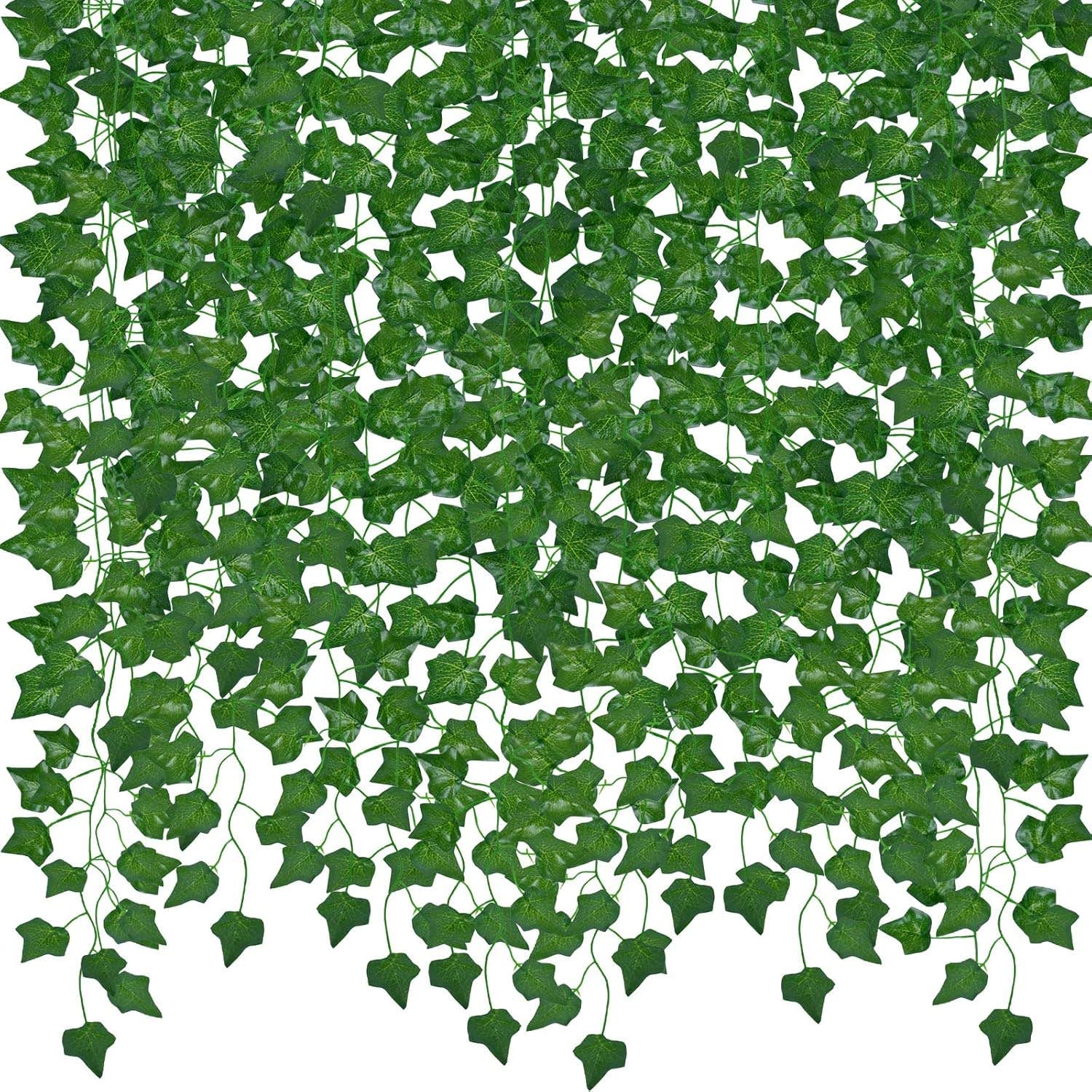 OEAGO 12Pcs Artificial Ivy Vines 84Ft - Home Decor Greenery for Bedroom, Garden, Wedding - Plastic Hanging Plants