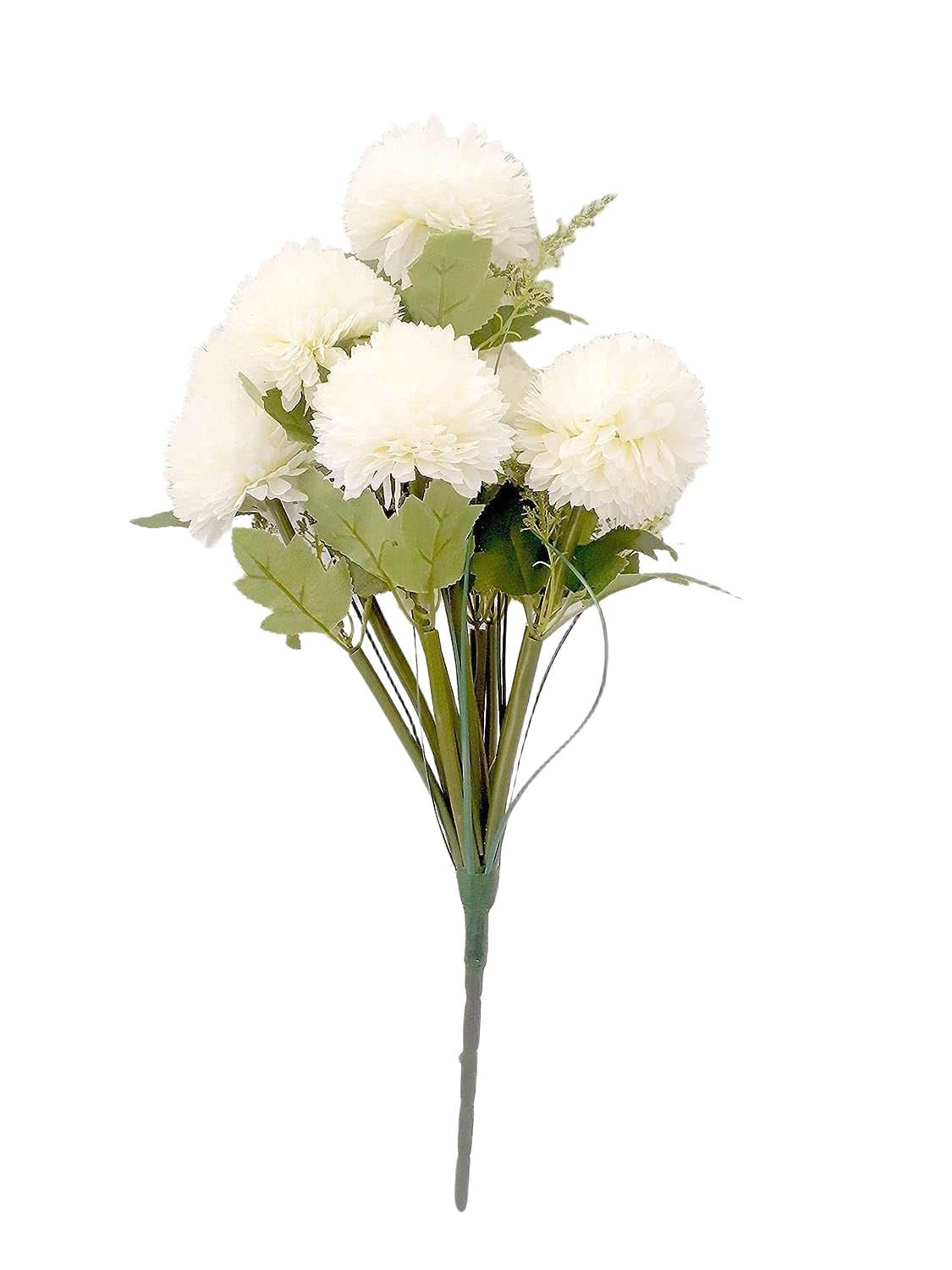 Generic White Artificial Chrysanthemum Flower Bouquet - Pack of 10 - White