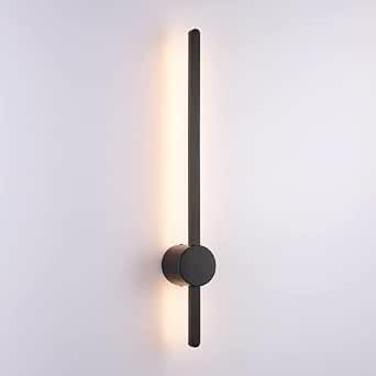 Modern Black LED Wall Lamp with Adjustable Lighting Options - 8 x 2 x 60 cm