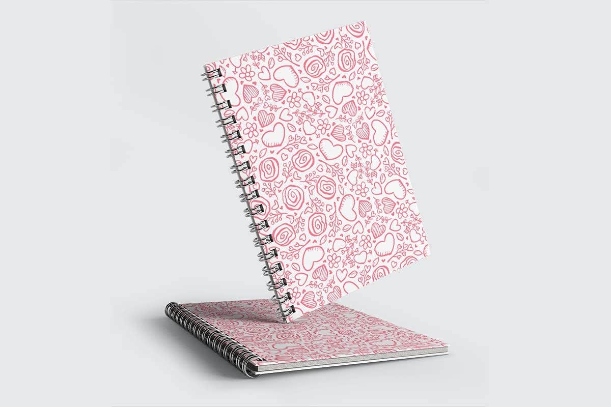 Wooden cover notebook, 50 sheets, A5 - red white