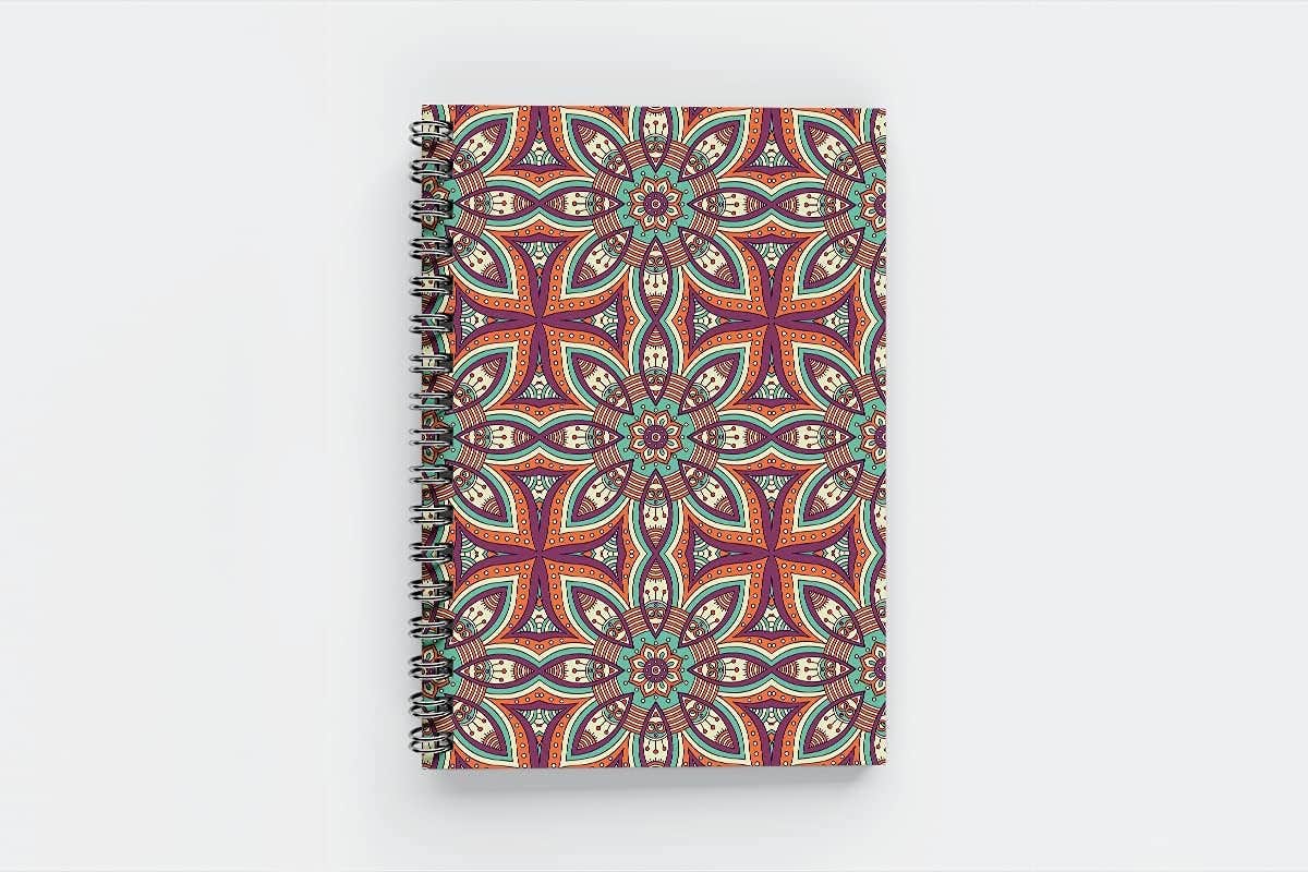 Notebook, 50 sheets, A5, wooden cover - multicolor