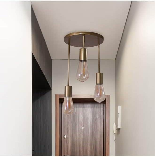 Modern 3-Light Pendant Ceiling Light, Antique Brass Finish - Contemporary Edison Style