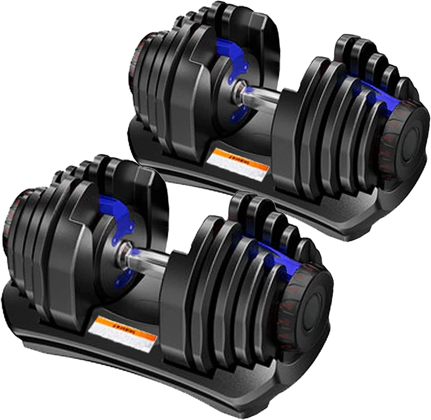 A08 Adjustable Dumbbells, Set of 2, 55.1 lbs (24 kg), 88.1 lbs (40 kg), 15/17 Levels of Adjustment, Weight Adjustment in 3 Seconds