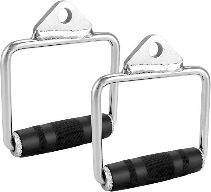 2-piece cable pull handles with rubber grip, lat pull handle for training on the cable pull