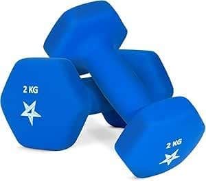 Dumbbell Pair 2KG Hand Weight Strength Training for Home Gym Fitness - 2KG Blue