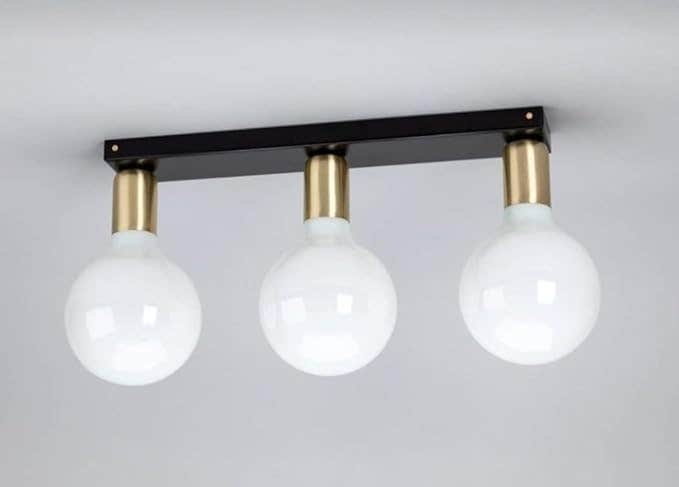 Black and Gold Metal Ceiling Light Fixture - Modern Style