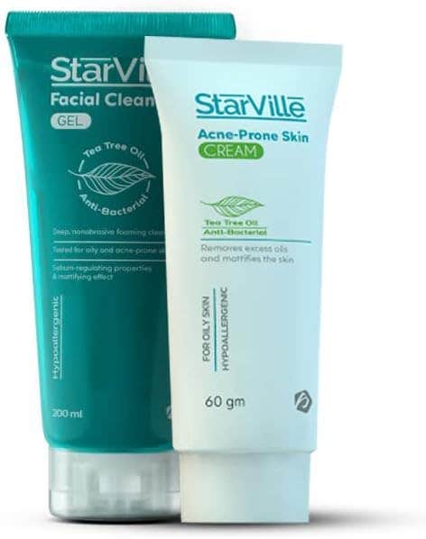 Starville Facial Cleanser & Acne prone skin Cream Bundle