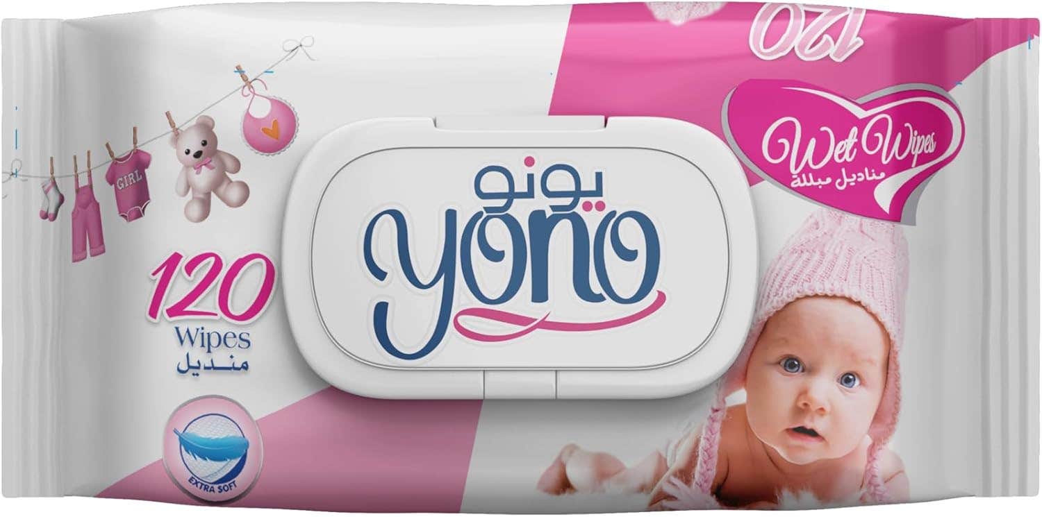 yono Baby Wipes, 120 Wipes - Multicolor
