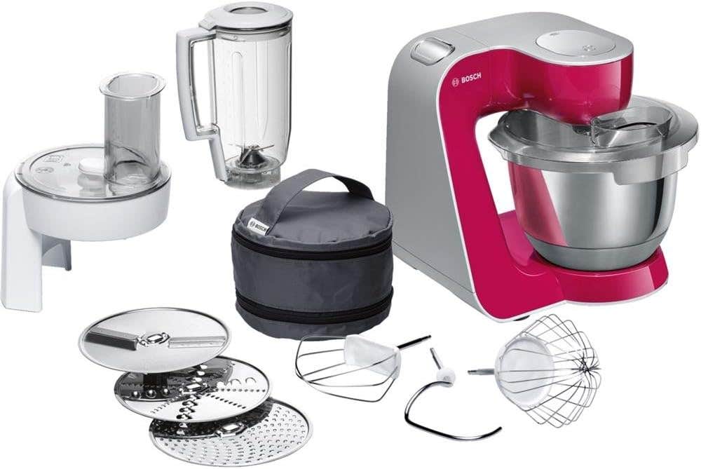 "Bosch MUM58420 1000W Stainless Steel Kitchen Machine with 3.9L Capacity - Multi-Color"