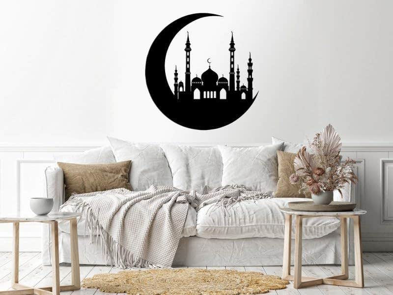 Indian Mosque Wooden Wall Art 80x80 cm - Home Gallery (H01643)
