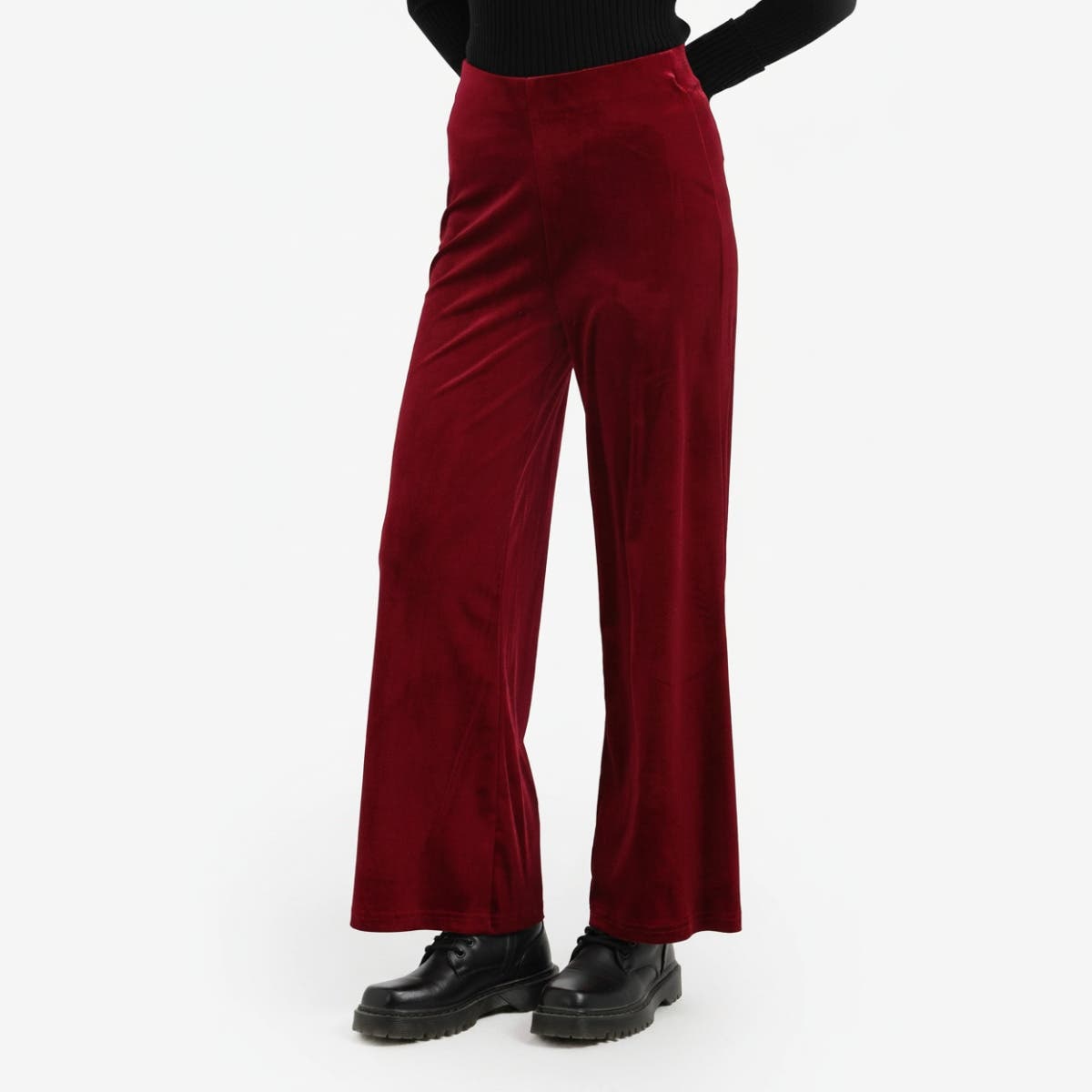 Velvet Wide-Leg Pants