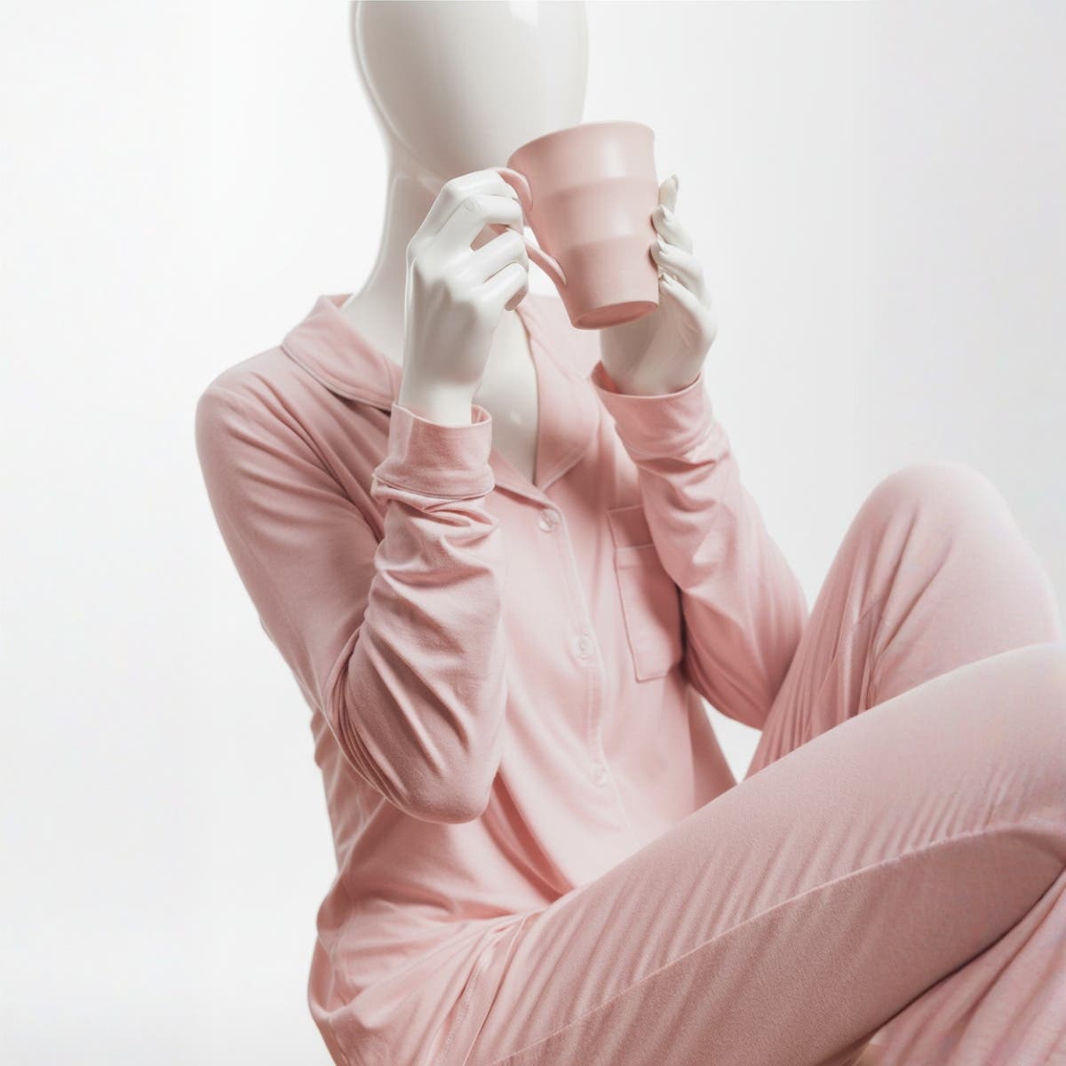 Contrast-Pipe Pyjama Set