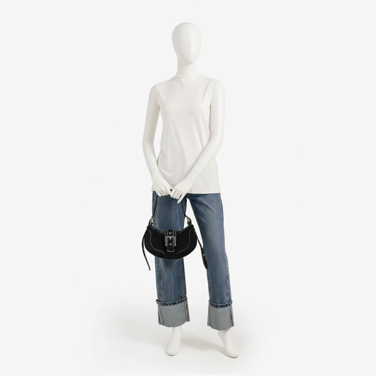 Carinawear Mock-Neck Sleeveless T-Shirt - Everyday Relaxed Fit Top