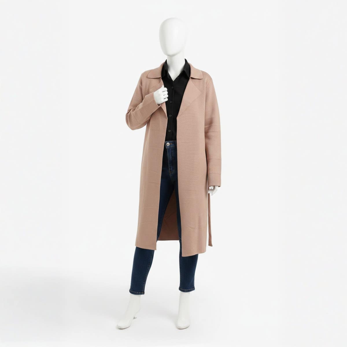 Knee-Length Belted Coat