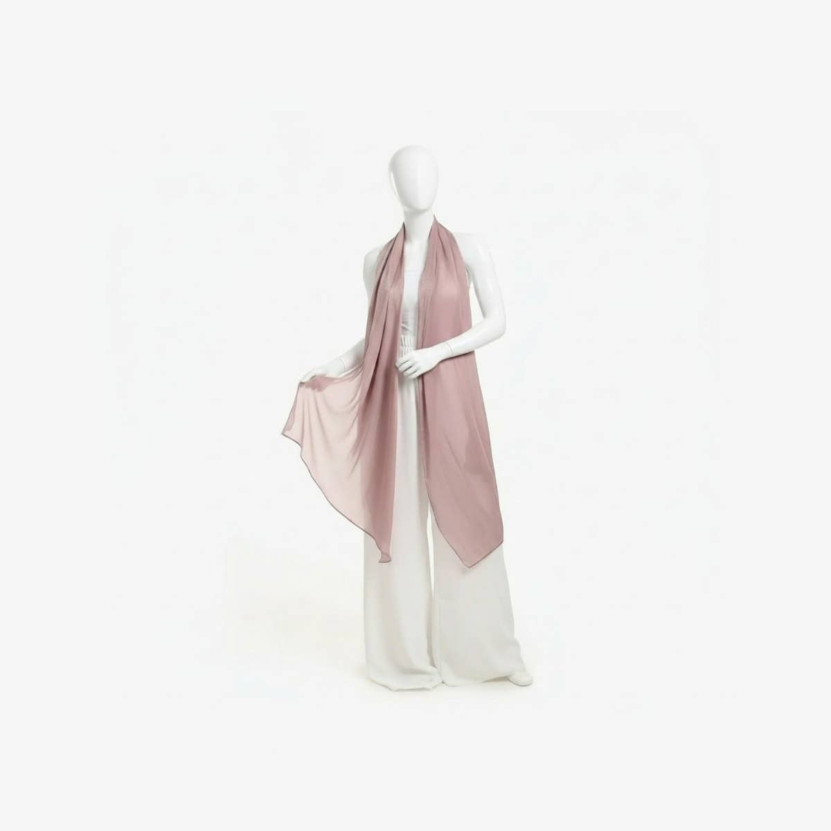 "Carinawear Cotton-Blend Organza Crinkle Scarf - Elegant Lightweight Accessory"