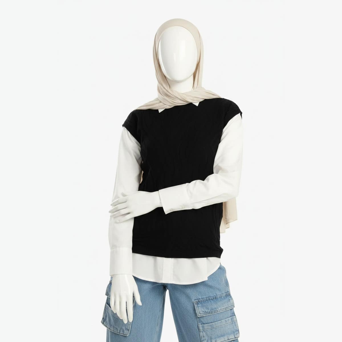 Wool Cape Sleeves Pullover