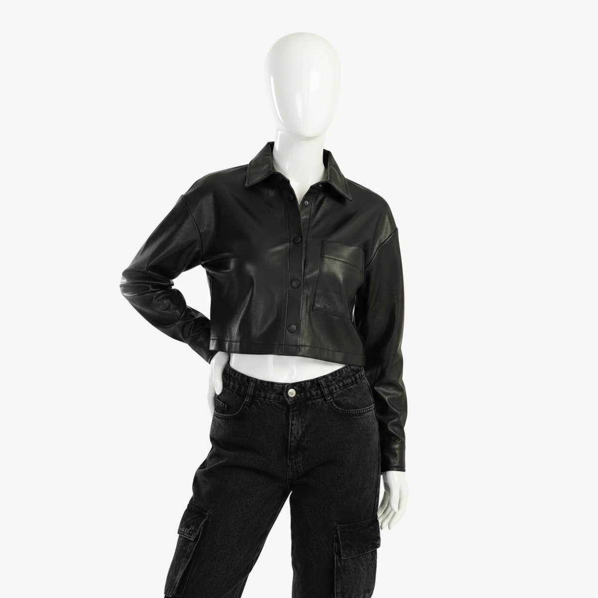 Leather Shirt with Back Embroidery