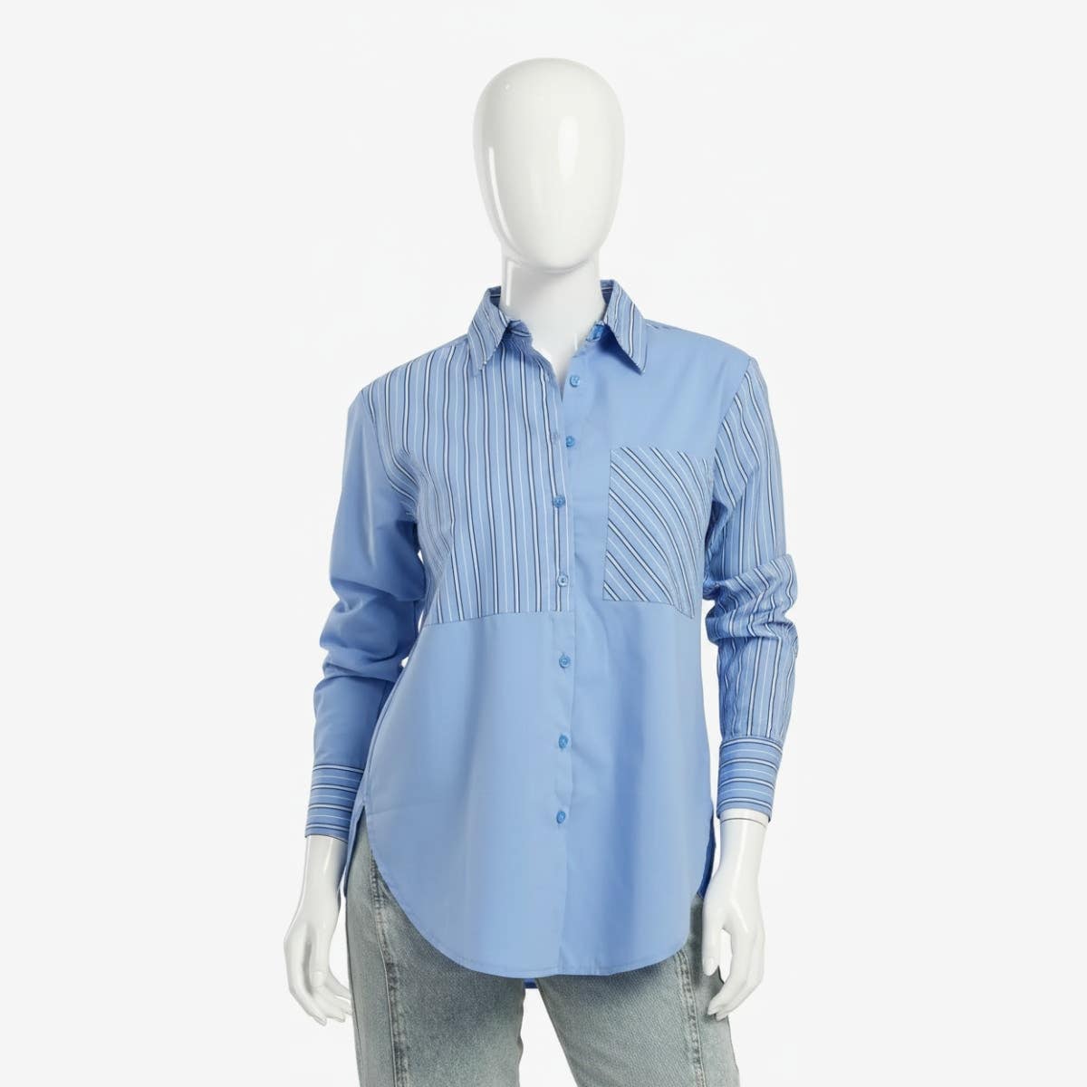 Blue Poplin Basic Shirt