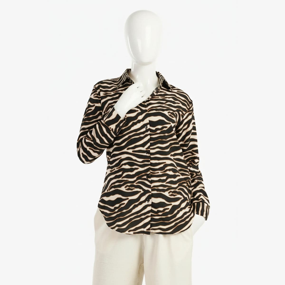 Voile Zebra Print Shirt