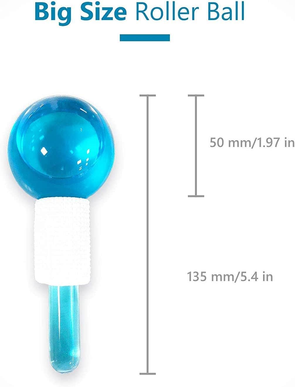2PCS Ice Roller Globes Facial Roller Cold Skin Massagers Crystal Glass Ball for Redness Soothing Fac