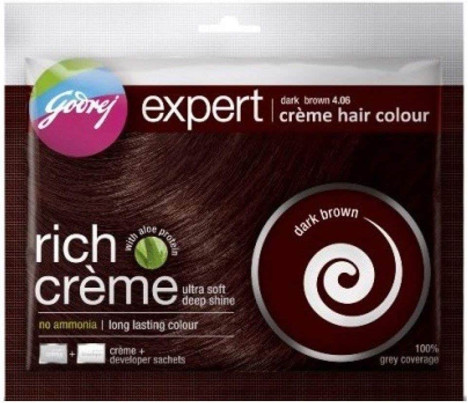 Godrej Rich Creme Hair Colour (Dark Brown) - Pack of 4