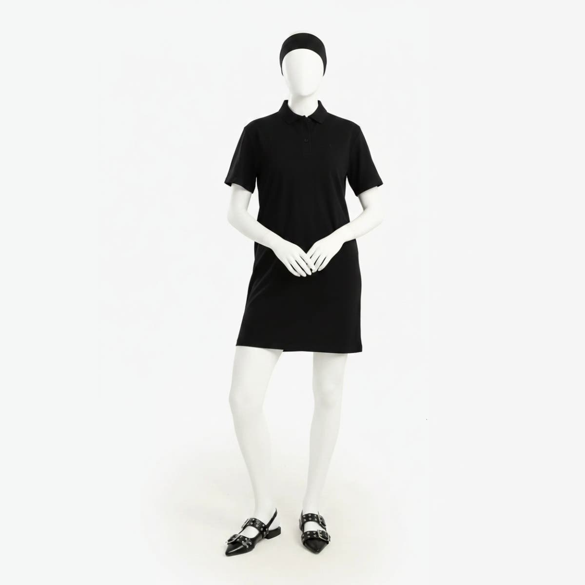 Cotton Collared Short Dress