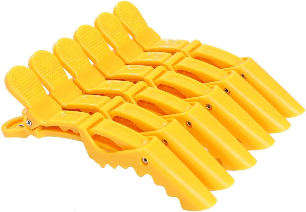 HI GIRL Yellow Alligator Hair Clips - 12 Pack, Hair Styling Accessories