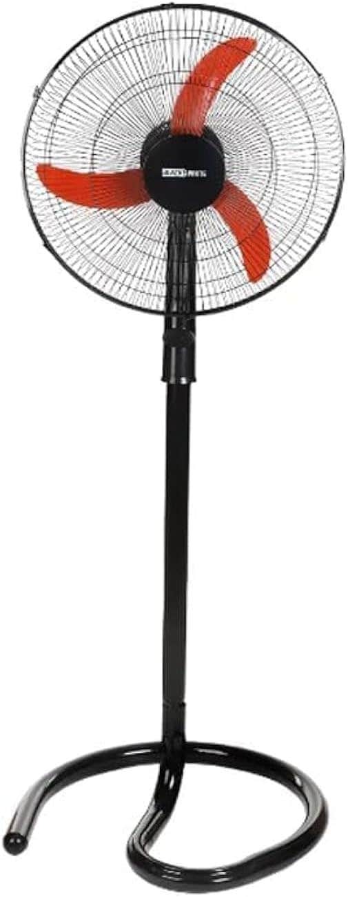 Black & White Brass Stand Fan SF75 - Adjustable Height
