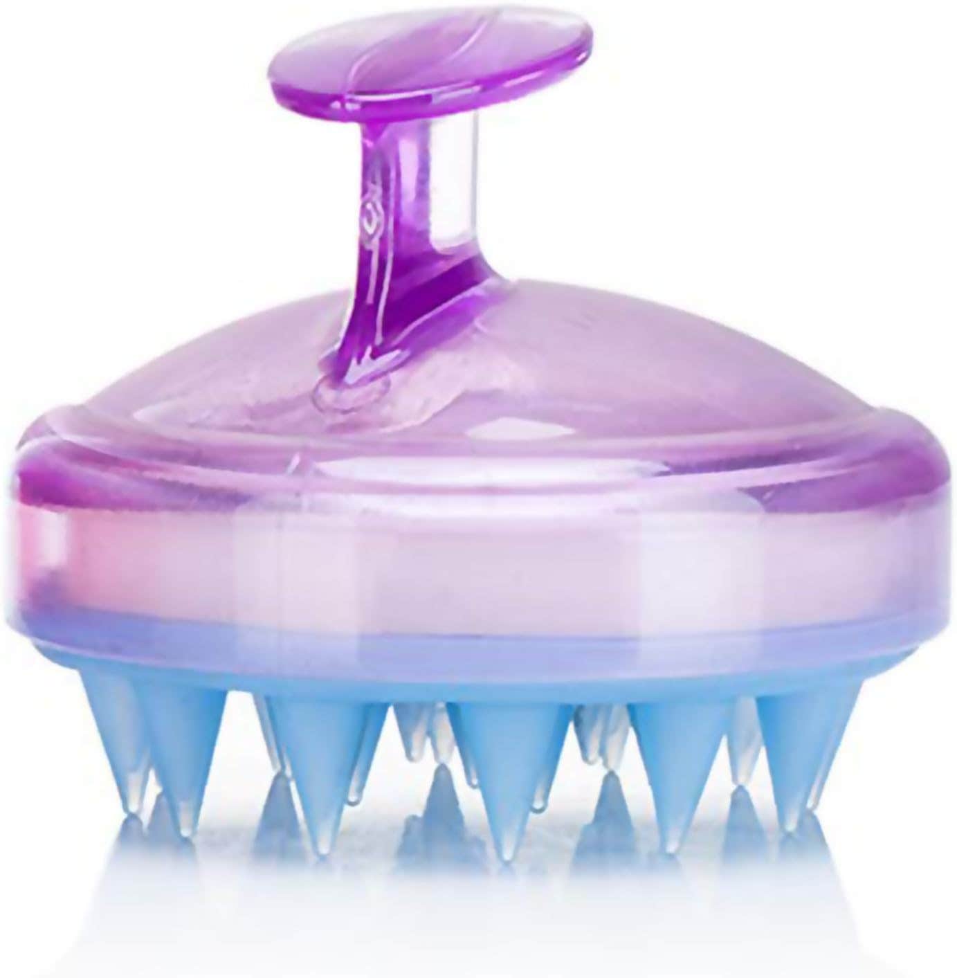 INVODA Shampoo Brush Hair Scalp Massage Brush Scalp Care Hair Cleaning Shower Soft Silicone Comb for Men Women Kids and Pet Hair Deep Cleaning (Red+Purple 2 PCS)