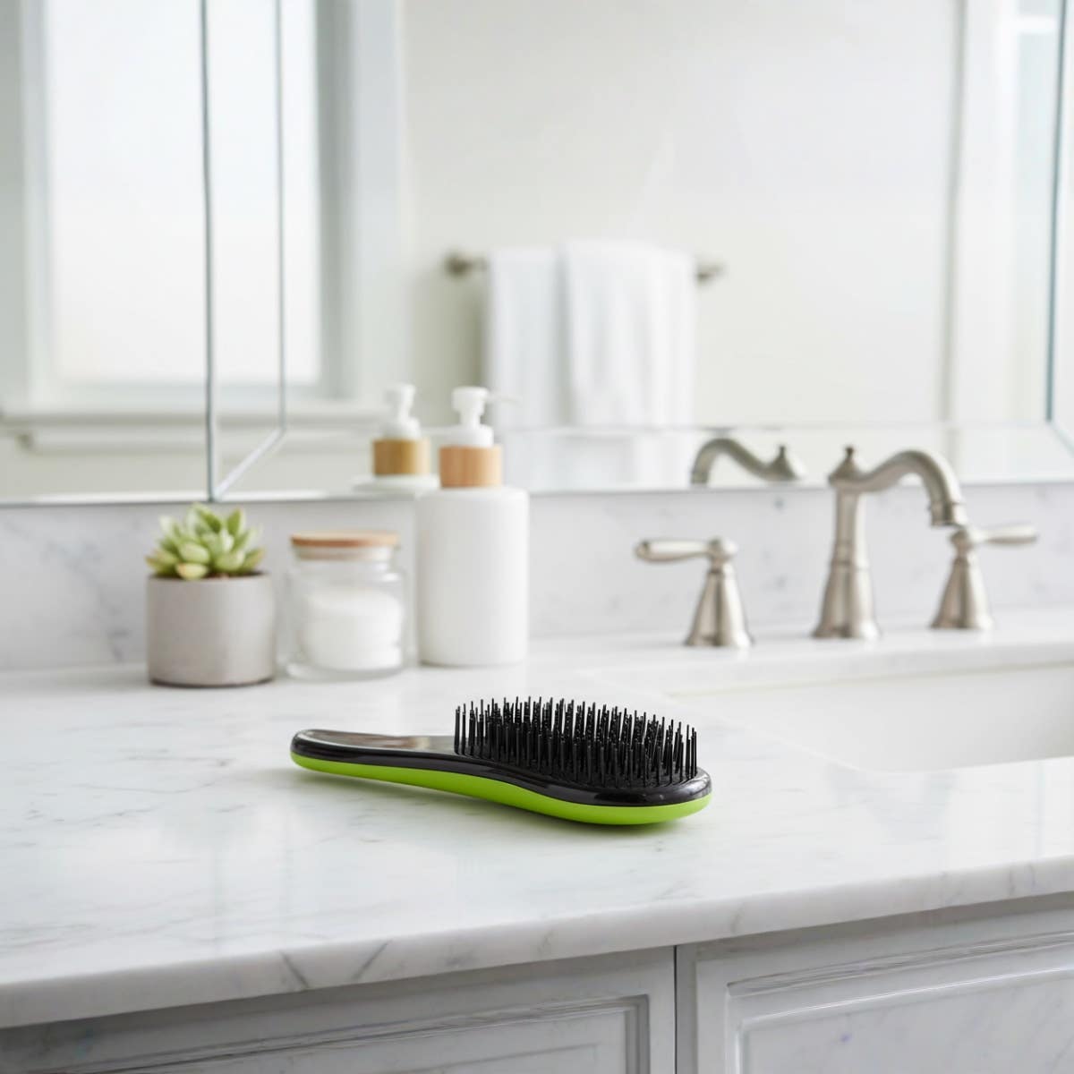 Portable detangling hair comb brush